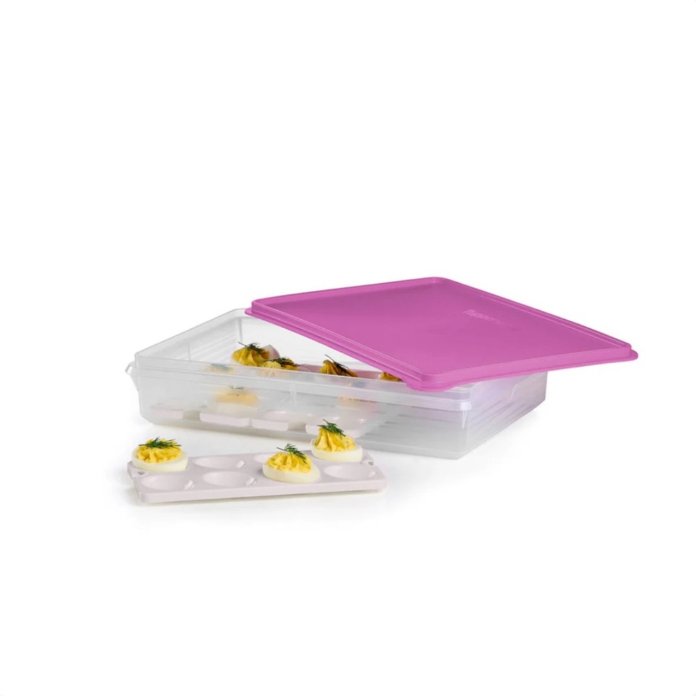 Tupperware Snack-Stor Large Container with Egg Inserts